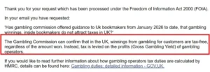 UK confirmation that gambling winnings